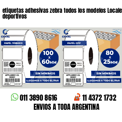 etiquetas adhesivas zebra todos los modelos Locales deportivos
