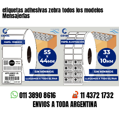 etiquetas adhesivas zebra todos los modelos Mensajerías