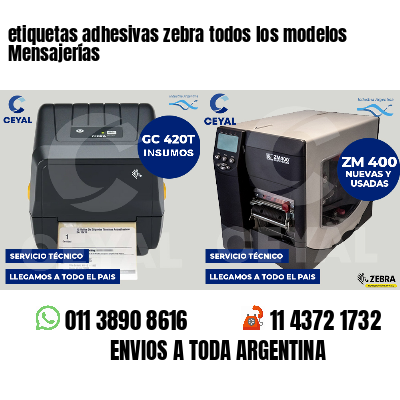etiquetas adhesivas zebra todos los modelos Mensajerías