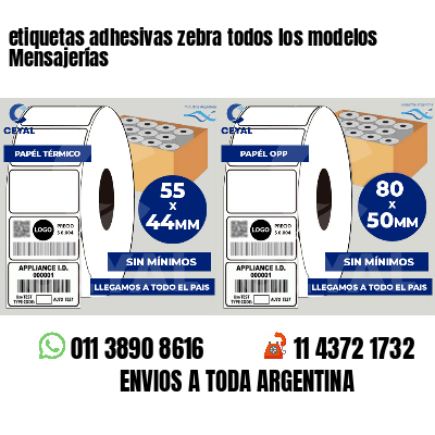 etiquetas adhesivas zebra todos los modelos Mensajerías