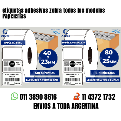etiquetas adhesivas zebra todos los modelos Papelerías