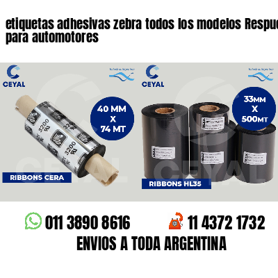 etiquetas adhesivas zebra todos los modelos Respuestos para automotores