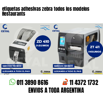 etiquetas adhesivas zebra todos los modelos Restaurants