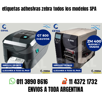 etiquetas adhesivas zebra todos los modelos SPA