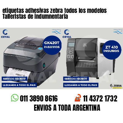 etiquetas adhesivas zebra todos los modelos Talleristas de indumnentaria