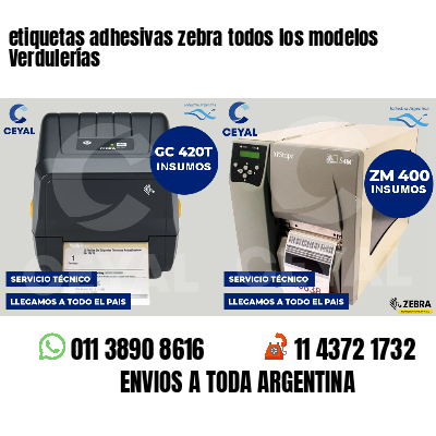 etiquetas adhesivas zebra todos los modelos Verdulerías