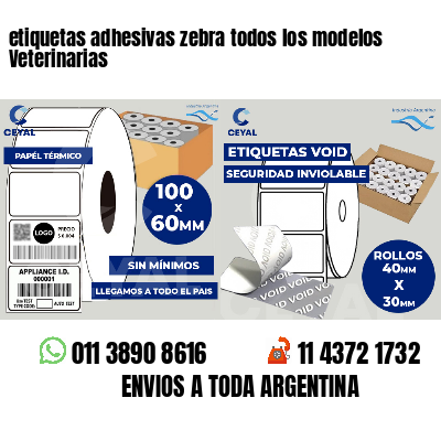 etiquetas adhesivas zebra todos los modelos Veterinarias