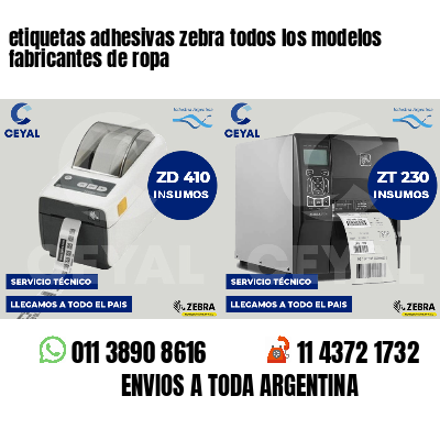 etiquetas adhesivas zebra todos los modelos fabricantes de ropa