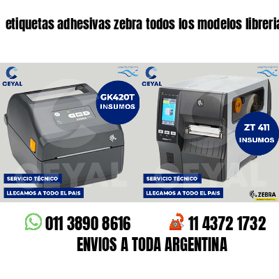 etiquetas adhesivas zebra todos los modelos librerias