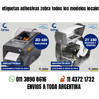 etiquetas adhesivas zebra todos los modelos locales