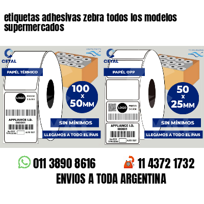 etiquetas adhesivas zebra todos los modelos supermercados