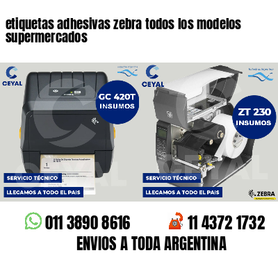 etiquetas adhesivas zebra todos los modelos supermercados