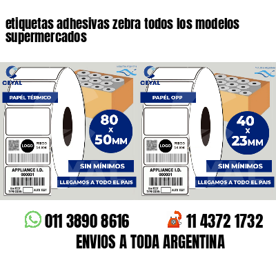 etiquetas adhesivas zebra todos los modelos supermercados