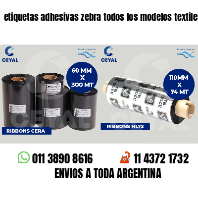 etiquetas adhesivas zebra todos los modelos textileras