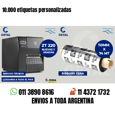 10.000 etiquetas personalizadas