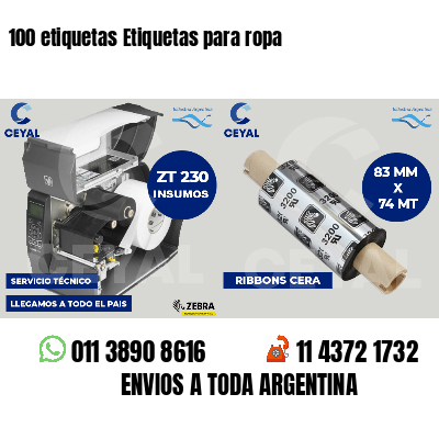 100 etiquetas Etiquetas para ropa