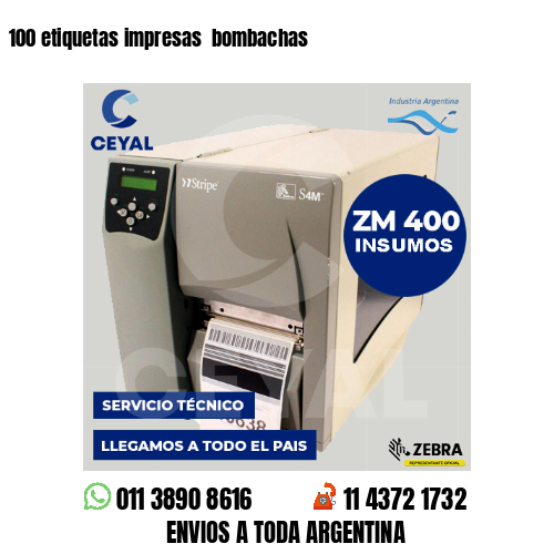 100 etiquetas impresas bombachas