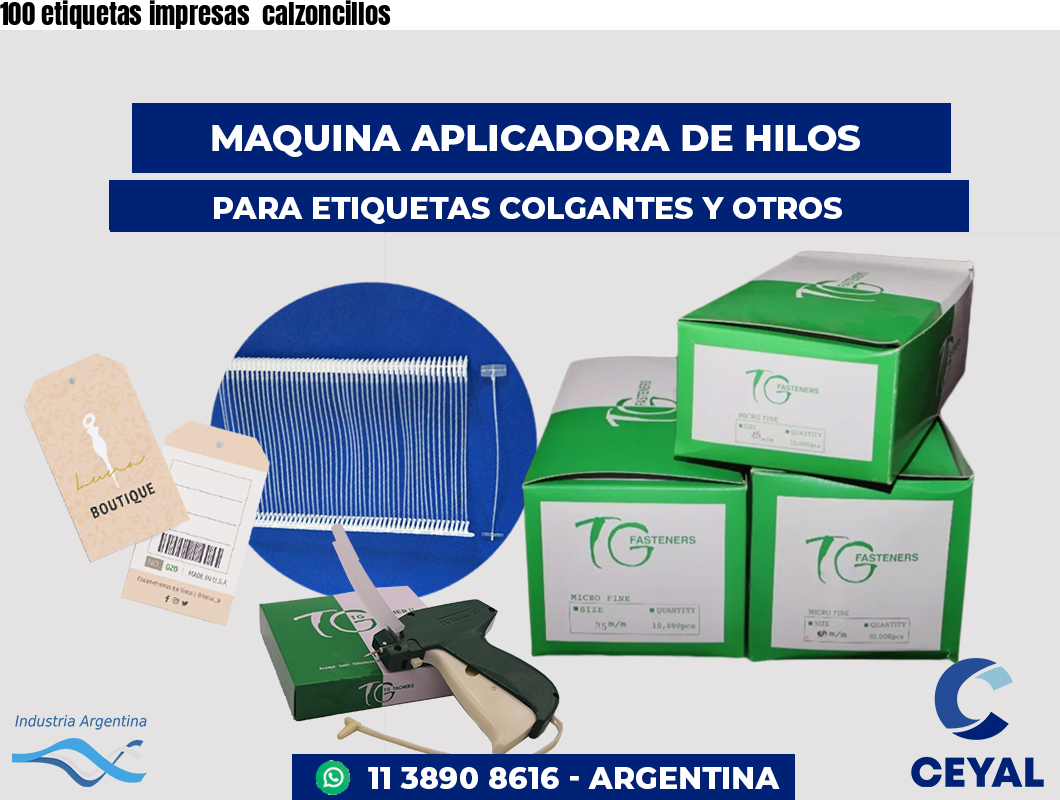 100 etiquetas impresas calzoncillos