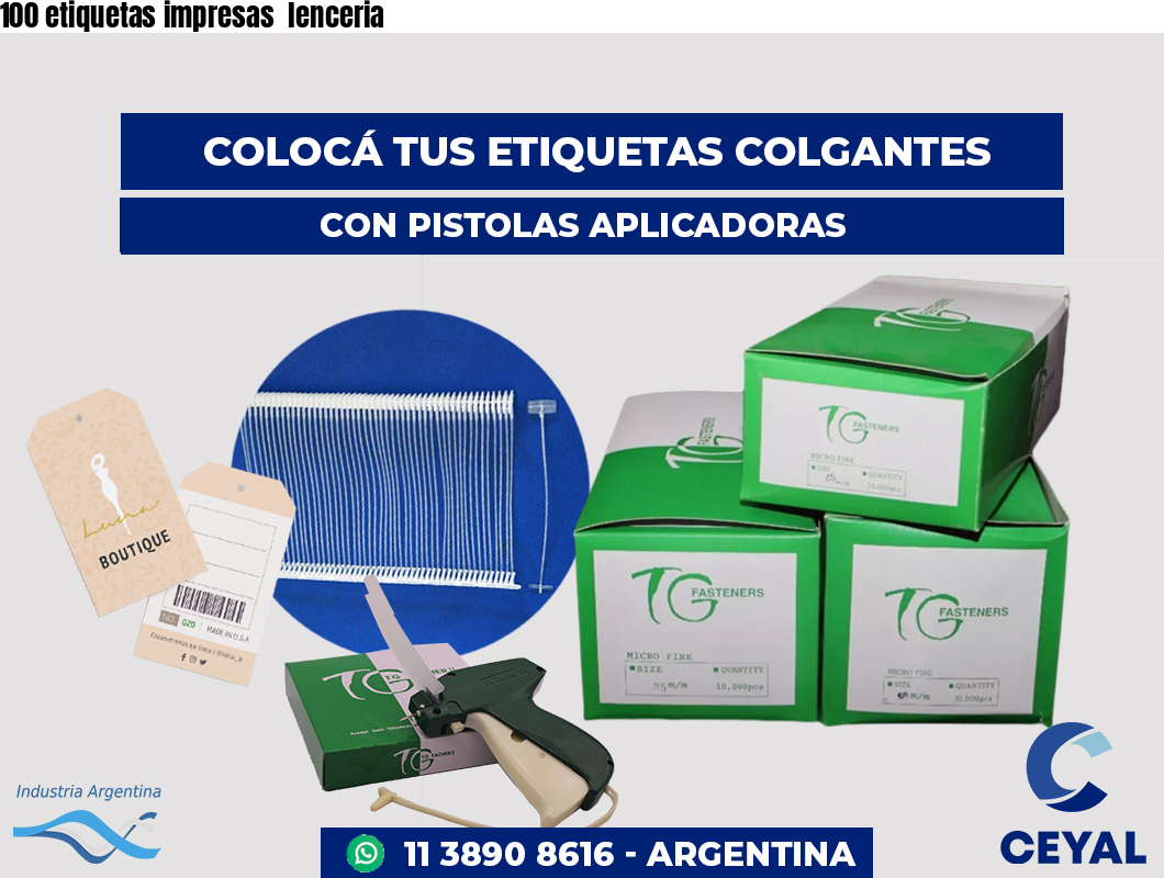 100 etiquetas impresas lenceria