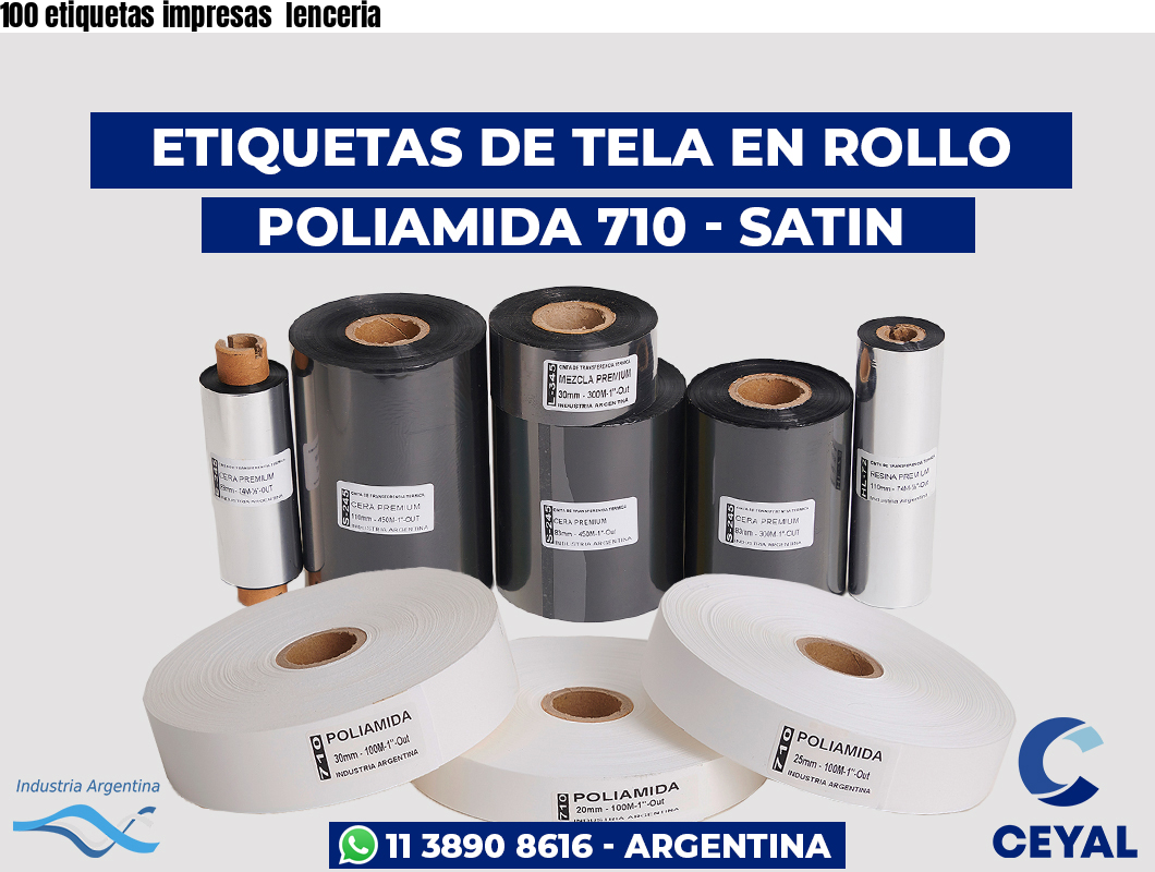100 etiquetas impresas  lenceria