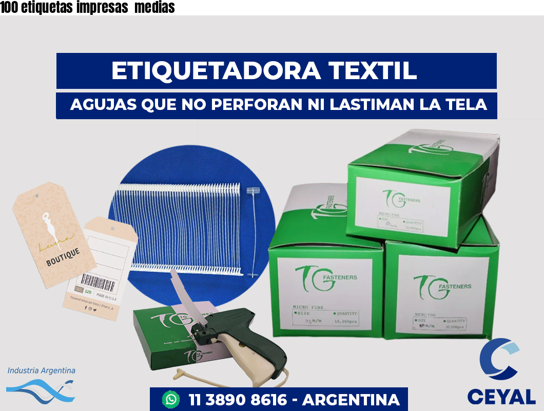 100 etiquetas impresas  medias