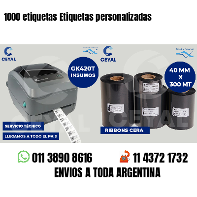 1000 etiquetas Etiquetas personalizadas