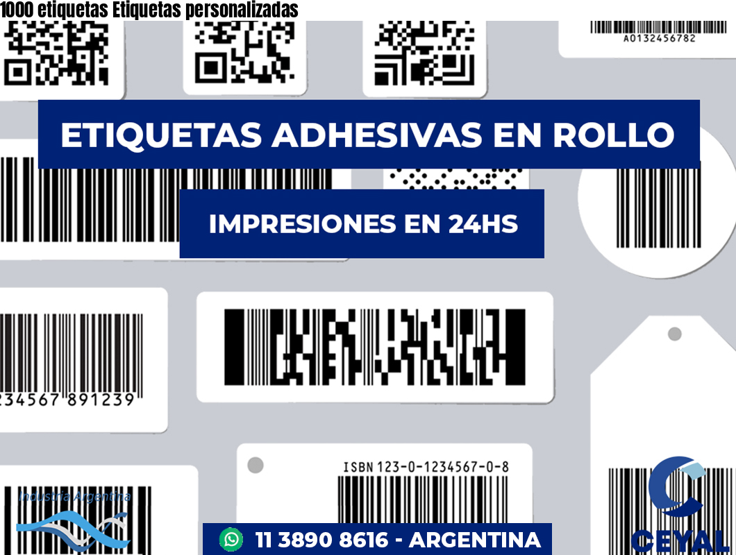 1000 etiquetas Etiquetas personalizadas