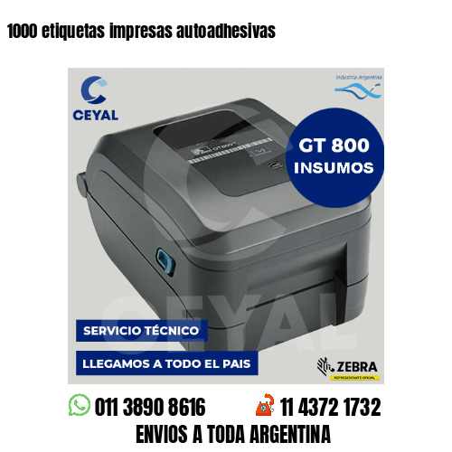 1000 etiquetas impresas autoadhesivas