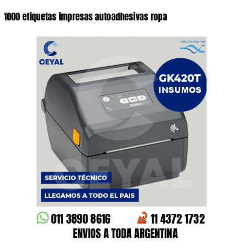 1000 etiquetas impresas autoadhesivas ropa