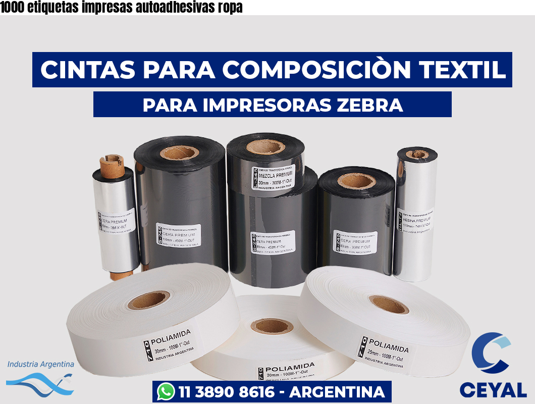 1000 etiquetas impresas autoadhesivas ropa