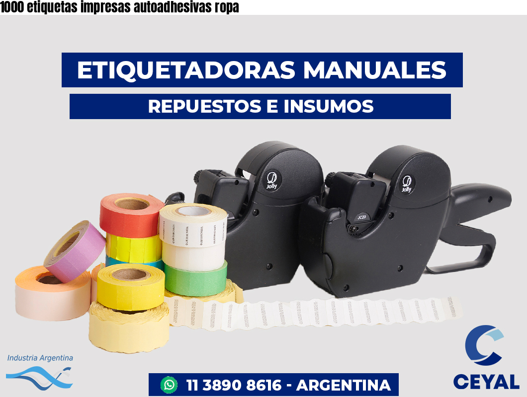 1000 etiquetas impresas autoadhesivas ropa