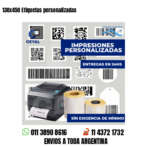 130x450 Etiquetas personalizadas