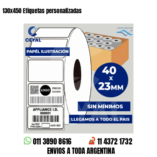 130×450 Etiquetas personalizadas