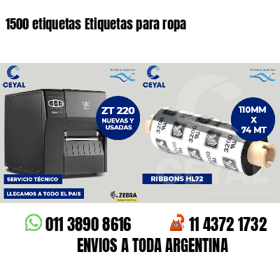 1500 etiquetas Etiquetas para ropa