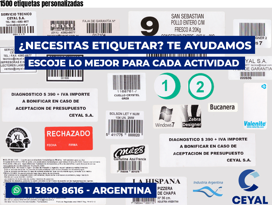 1500 etiquetas personalizadas