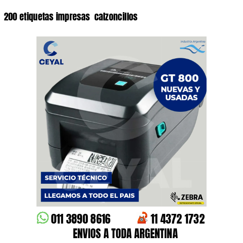 200 etiquetas impresas calzoncillos