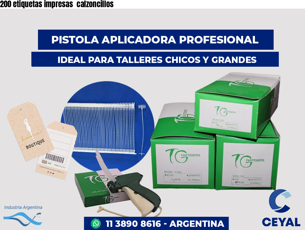 200 etiquetas impresas calzoncillos