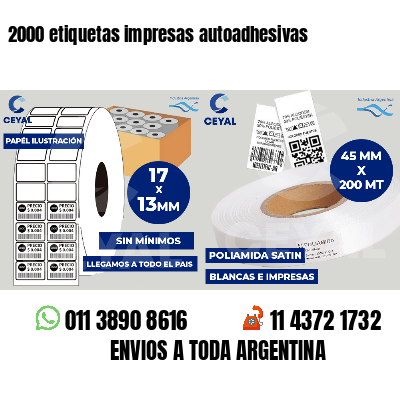 2000 etiquetas impresas autoadhesivas