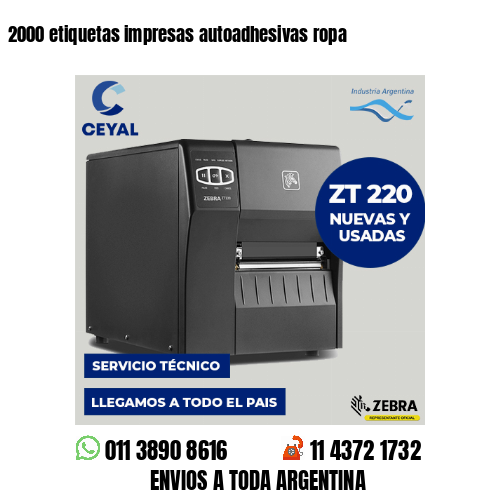 2000 etiquetas impresas autoadhesivas ropa