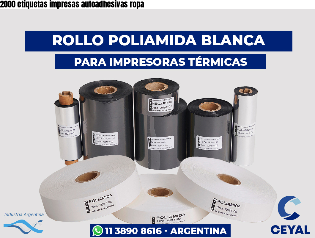 2000 etiquetas impresas autoadhesivas ropa