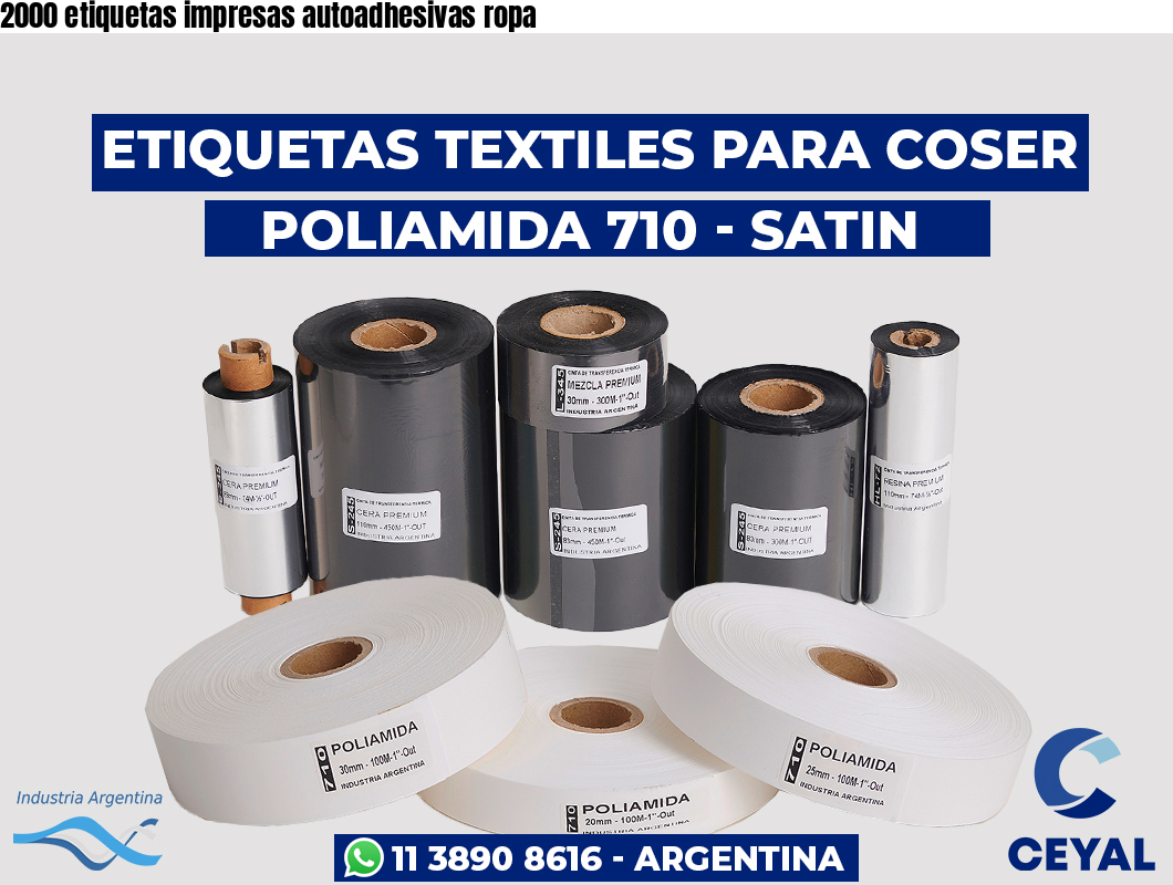 2000 etiquetas impresas autoadhesivas ropa