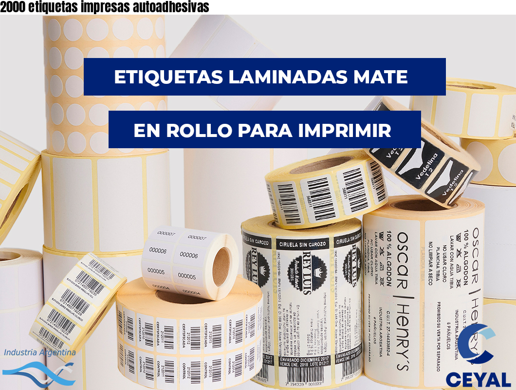 2000 etiquetas impresas autoadhesivas