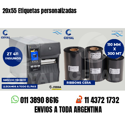 20x55 Etiquetas personalizadas