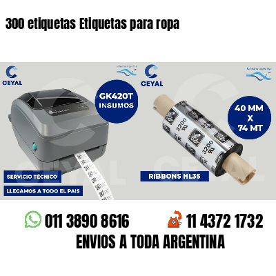 300 etiquetas Etiquetas para ropa