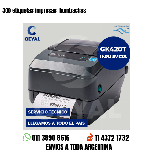 300 etiquetas impresas bombachas