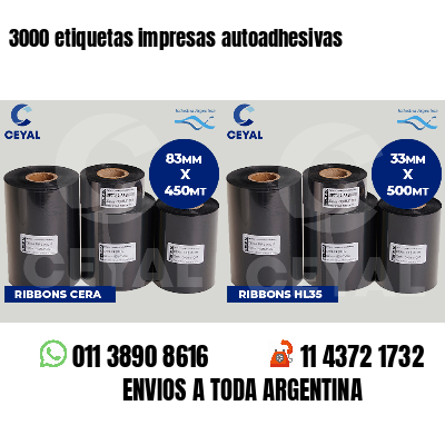 3000 etiquetas impresas autoadhesivas