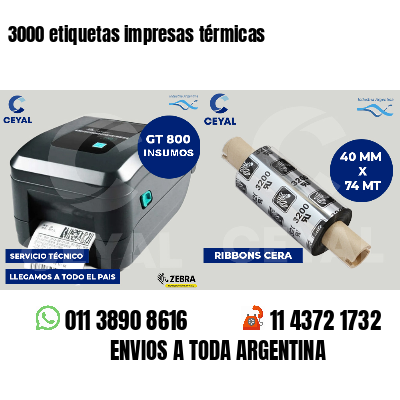 3000 etiquetas impresas térmicas