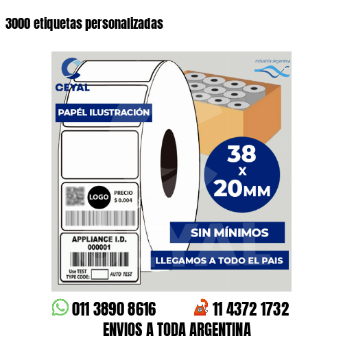 3000 etiquetas personalizadas