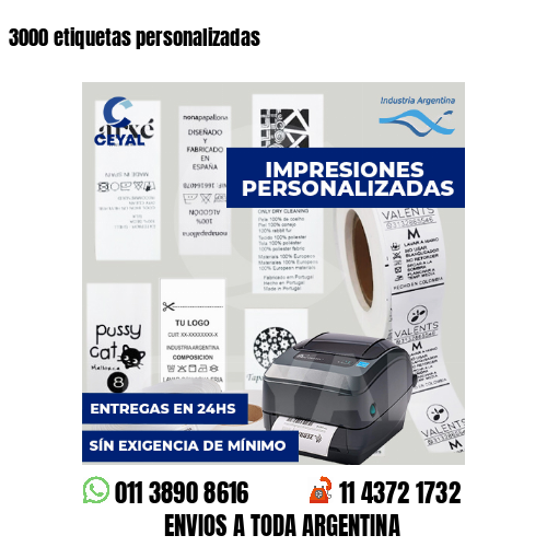 3000 etiquetas personalizadas