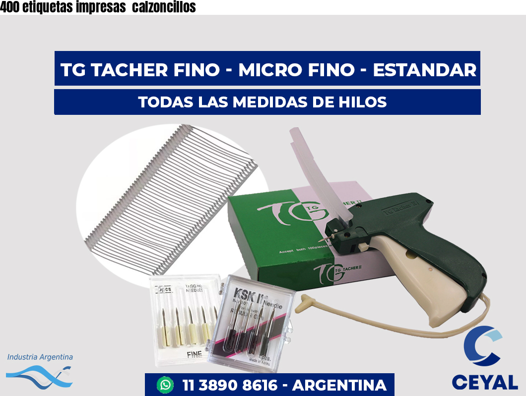 400 etiquetas impresas calzoncillos